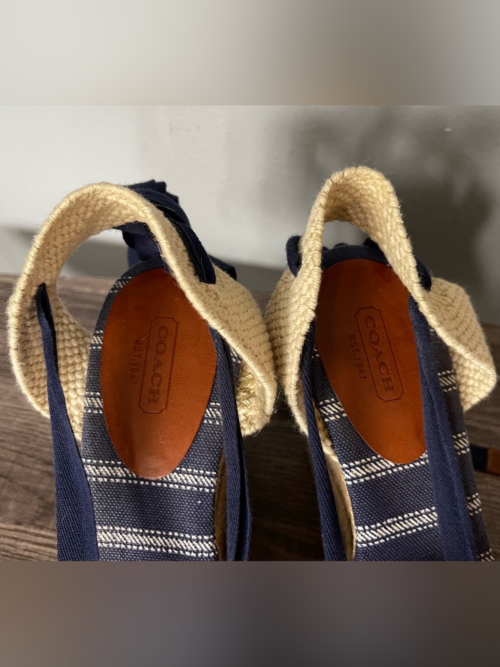 Coach Fern Ankle-tie Espadrille Wedge Sandals - Picture 11 of 16